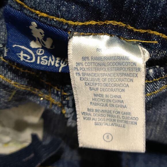 Y Disney Little Girl Y2K VTG Green Eyelet Bermuda Long Blue Denim Jean Shorts 6 - Picture 7 of 7